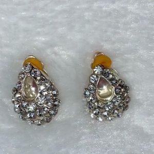 Rhinestone clip earrings